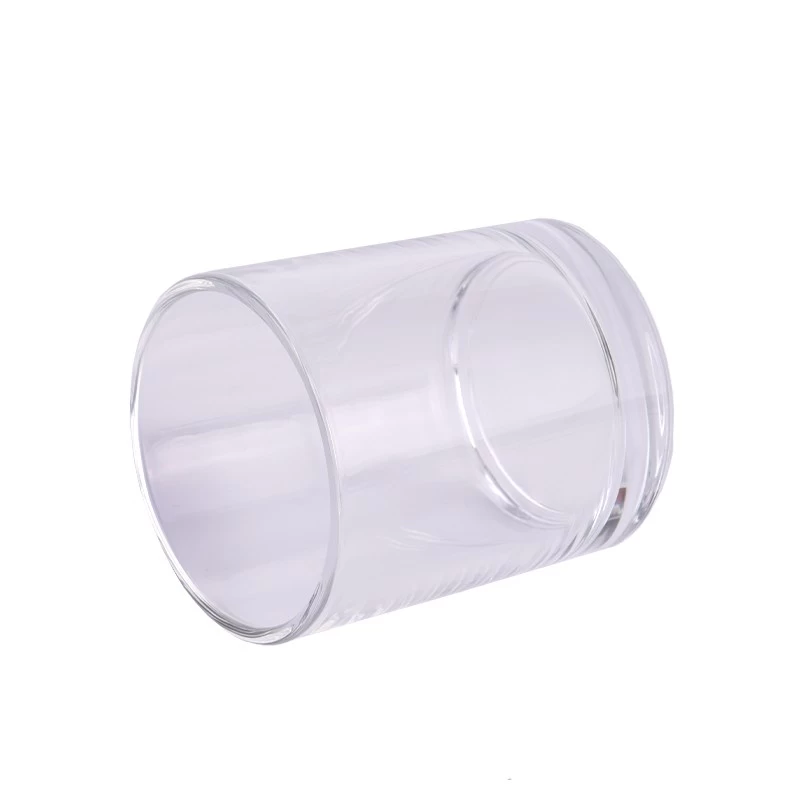 Classic Cylinder Glass Candle Jar Private Label Printing Glass Candle Holders