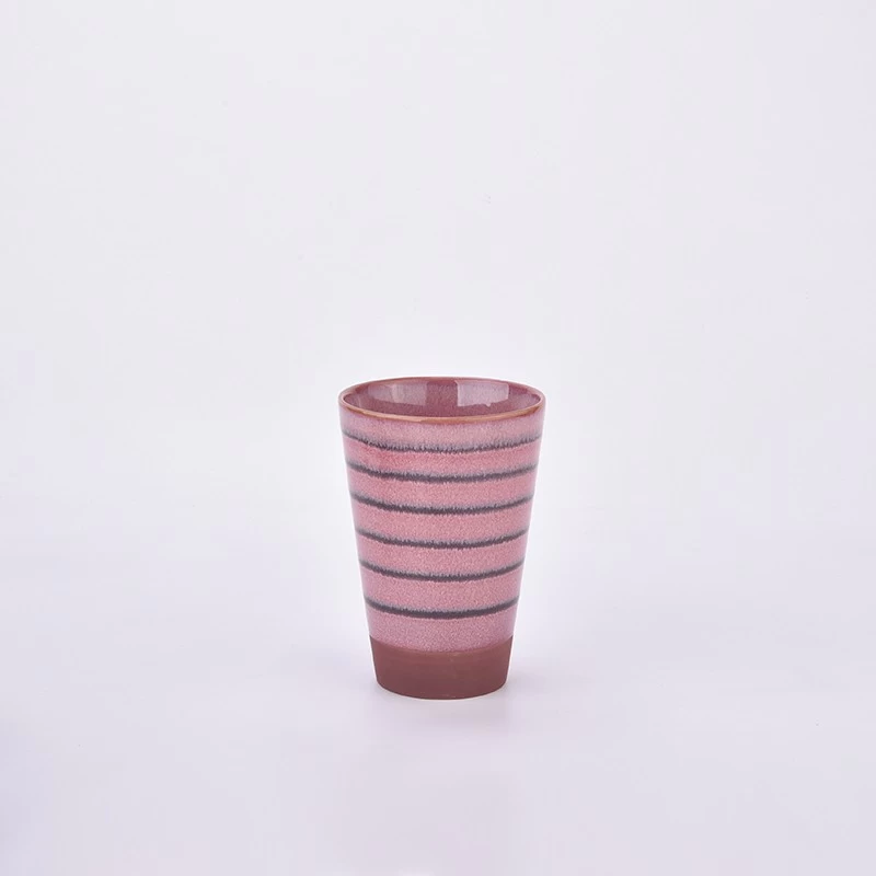 Wholesale large capacity ceramic candle container for home decor 