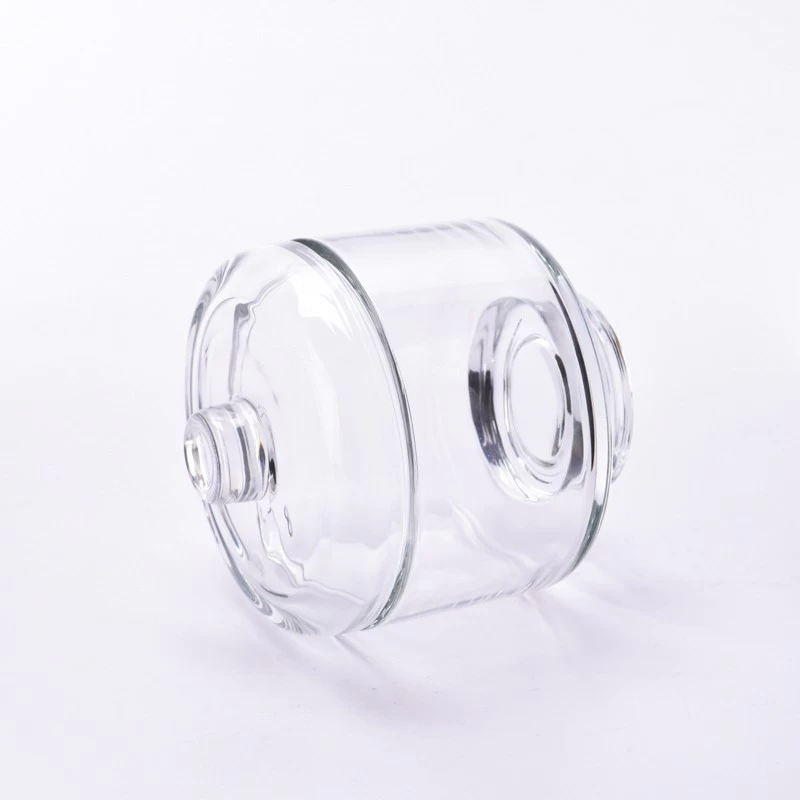Unique Glass Candle Jar With Glass Lids Custom Color Logo Glass Candle Vessels