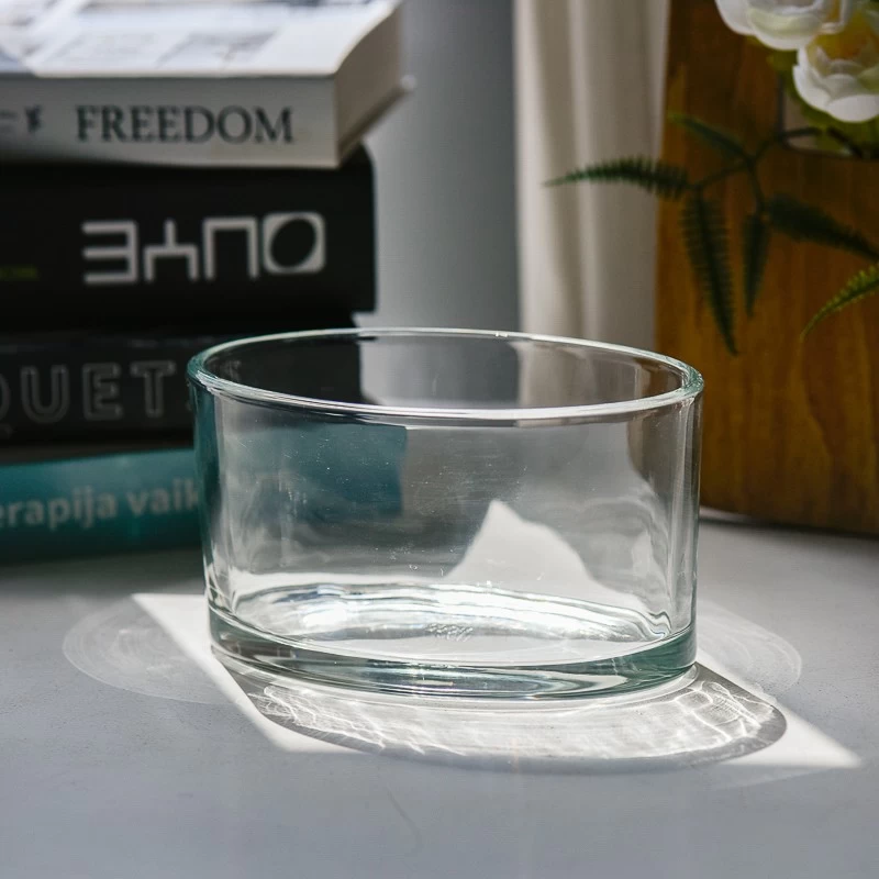 Three Wicks Glass Candle Vessels Custom Color Logo Glass Candle Jars Wholesale