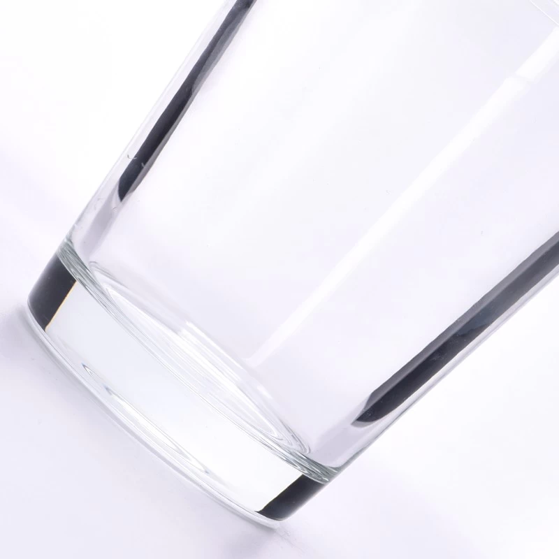 Custom 500ml Glass Candle Vessels V Shaped Glass Candle Jars Wholesale