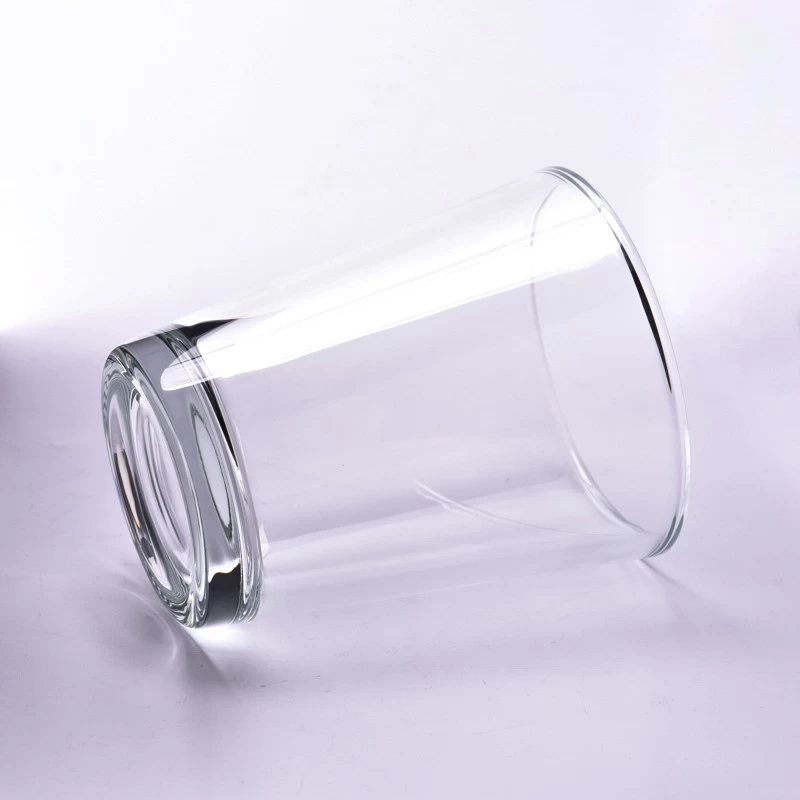 Custom 500ml Glass Candle Vessels V Shaped Glass Candle Jars Wholesale
