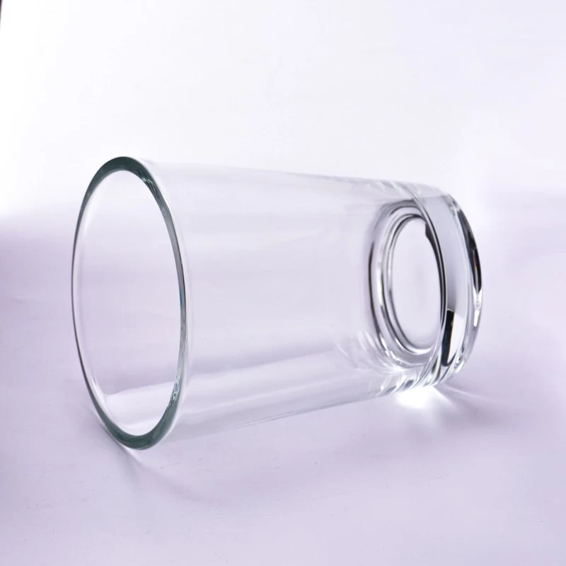 Custom 500ml Glass Candle Vessels V Shaped Glass Candle Jars Wholesale