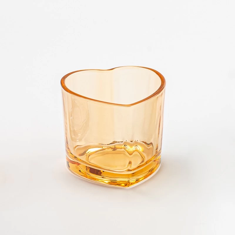 Popular Custom Color Love Heart Shape Glass Candle Jars Wholesale