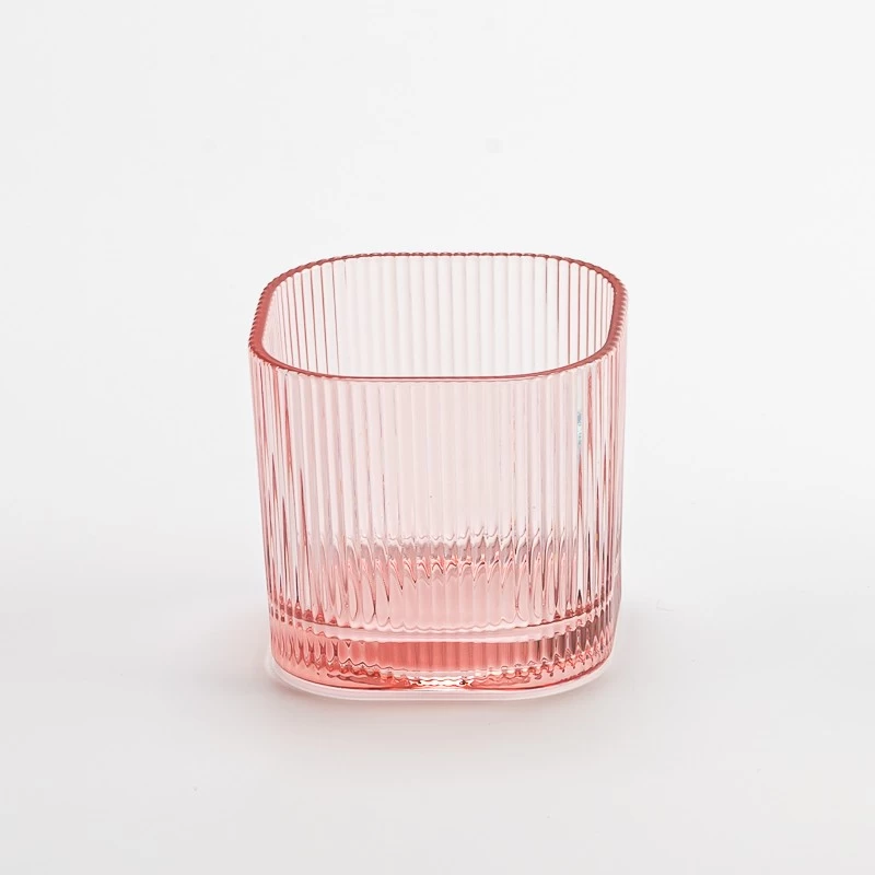  Wholesale Pink Stripe Glass for Candle Making