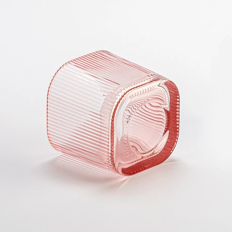  Wholesale Pink Stripe Glass for Candle Making
