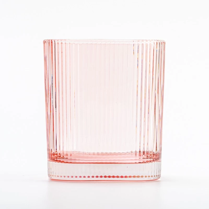 Sqaure Ribber Glass Candle Holders Custom Square Ribber Candle Glass Wholesale