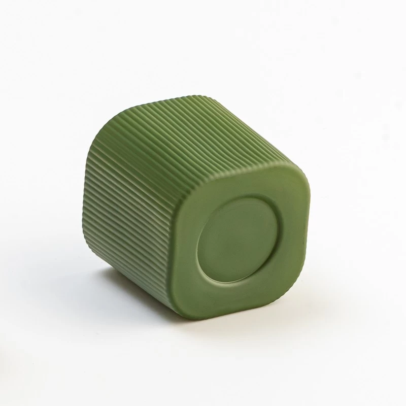 Luxury Green square glass candle jar wholesale