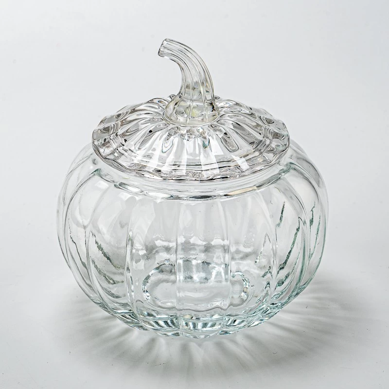 Large capacity Pumpkin Shaped Glass Candle Jar for Halloween