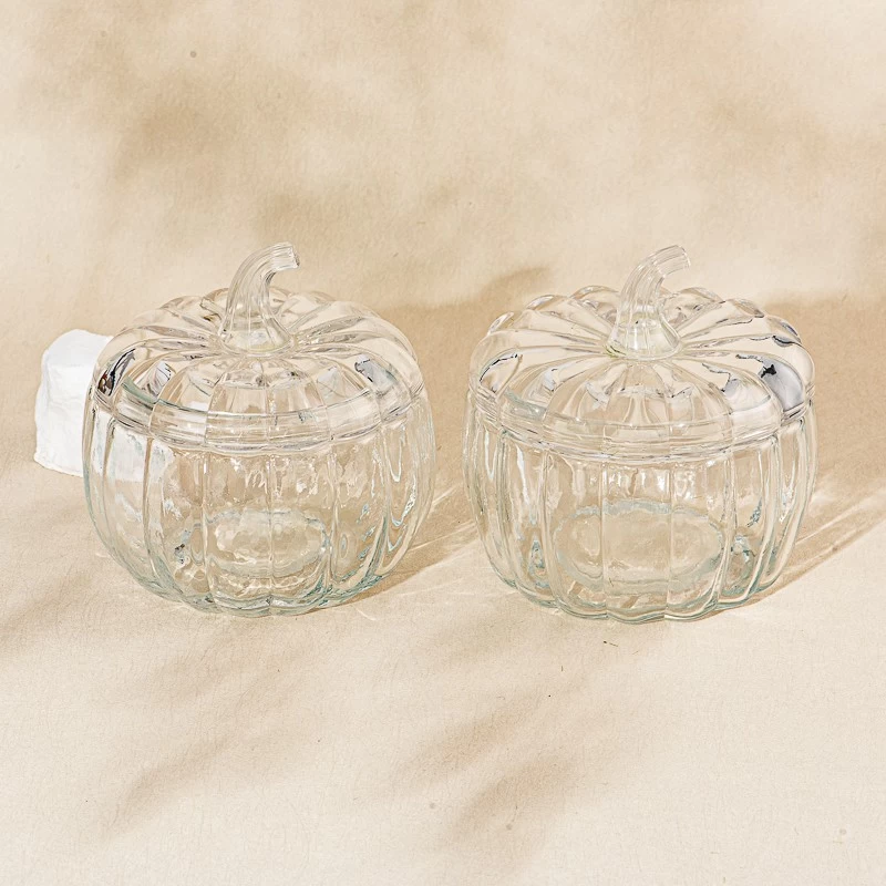 Large capacity Pumpkin Shaped Glass Candle Jar for Halloween