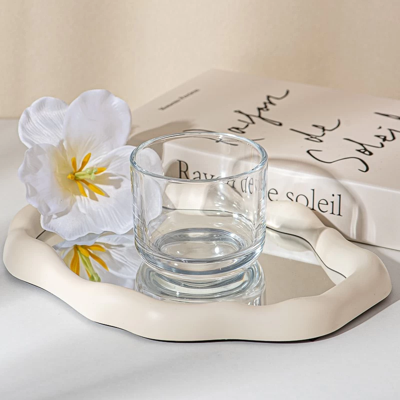 Private Label Custom Color Glass Candle Jars 8oz Glass Candle Holders