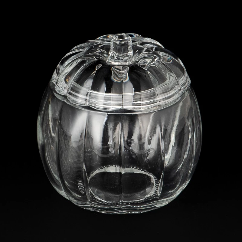 Custom Unique Pumpkin Glass Candle Jar With Lids Wholesale