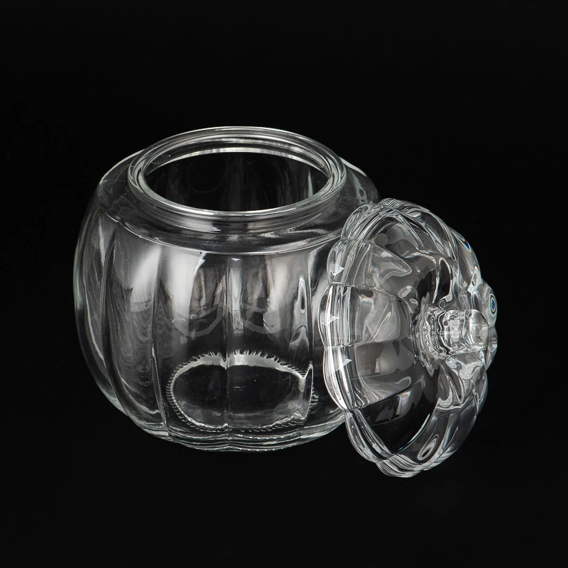 Custom Unique Pumpkin Glass Candle Jar With Lids Wholesale