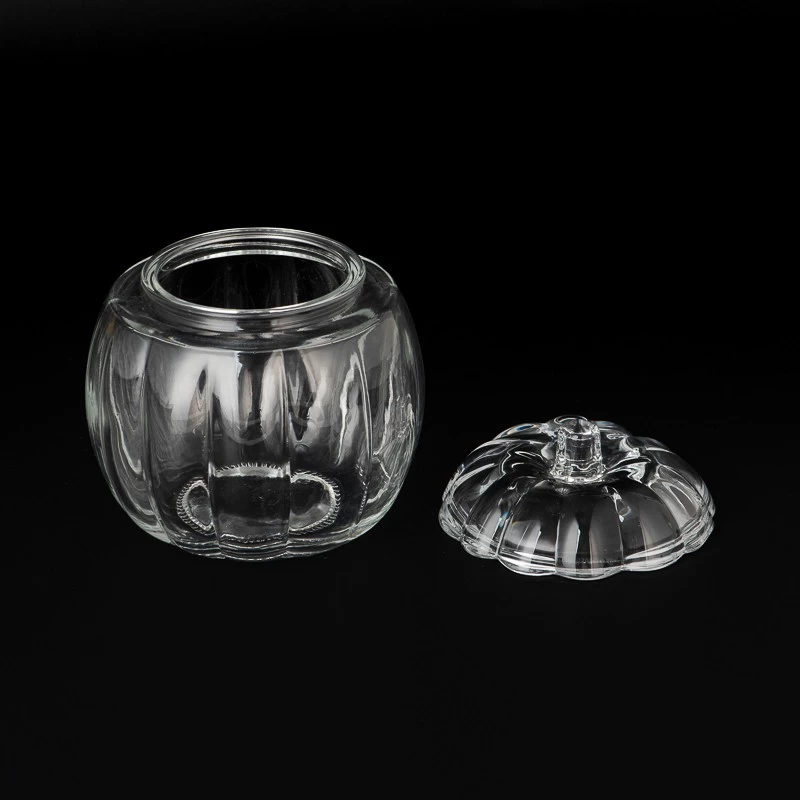 Custom Unique Pumpkin Glass Candle Jar With Lids Wholesale