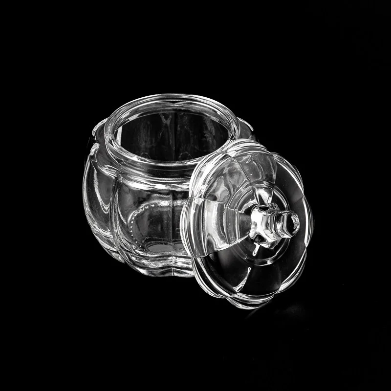 Modern Transparent pumpkin Shaped Glass Jar Wholesale for Home Decor