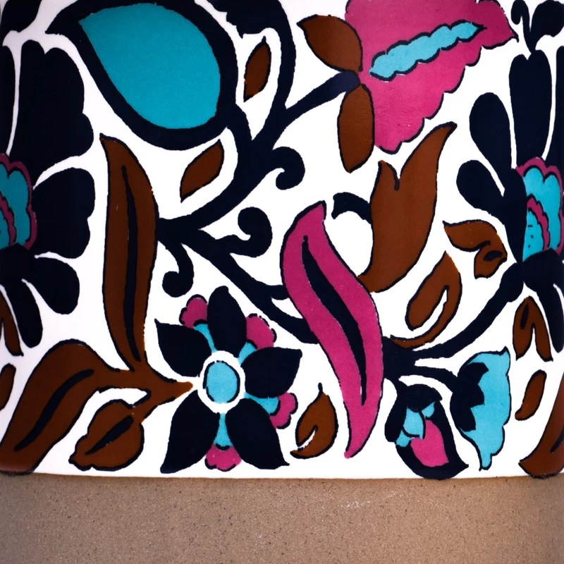 Ceramic Candle Vessels Wholesale Custom Pattern Ceramic Jars For Candle Making