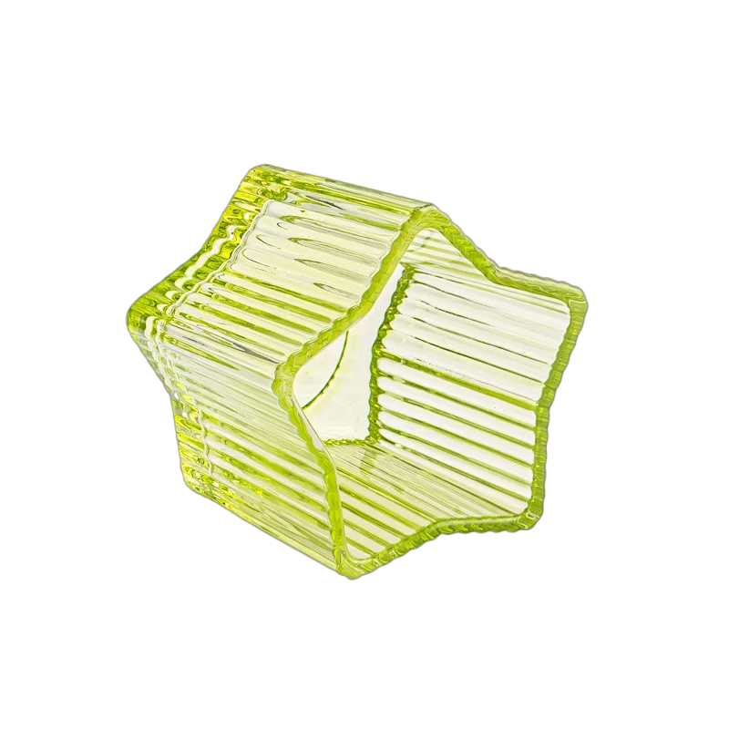 Star Glass Candle Jar Transparent Vertical Stripe Thickened candle jar home decor