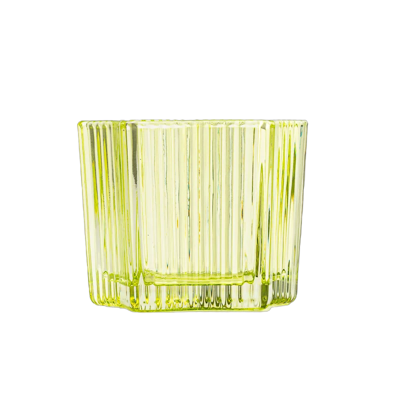 Star Glass Candle Jar Transparent Vertical Stripe Thickened candle jar home decor