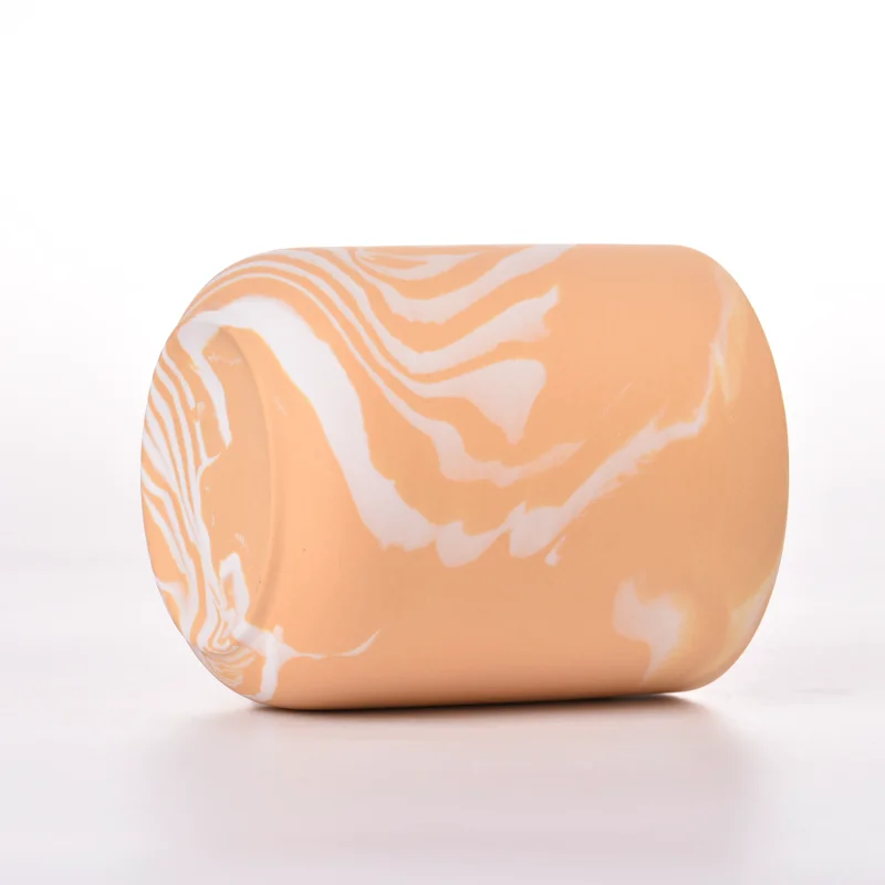 Marble Decoration Ceramic Candle Holders 12oz Ceramic Candle Jars Wholesale