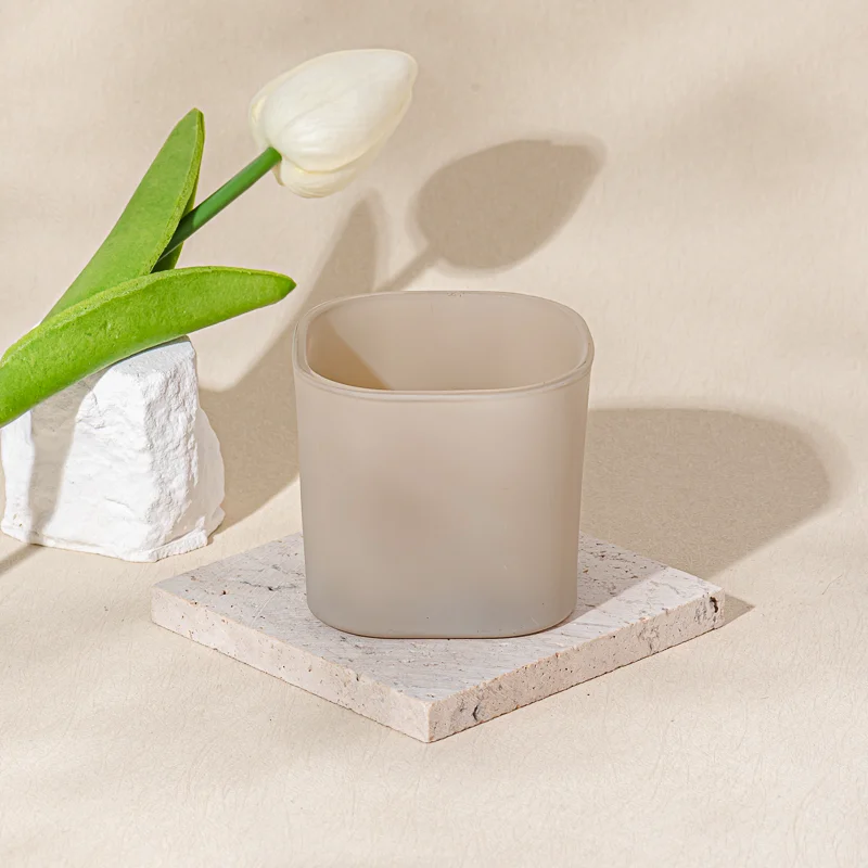 Luxury Matte Square Glass Candle Jar Wholesale
