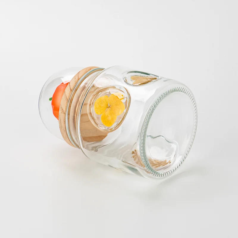 New Unique 500ml Glass Candle Vessel Glass with Creative Lid