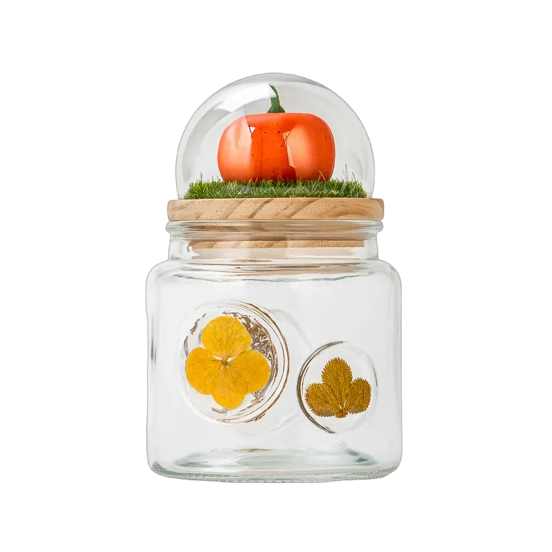 New Unique 500ml Glass Candle Vessel Glass with Creative Lid