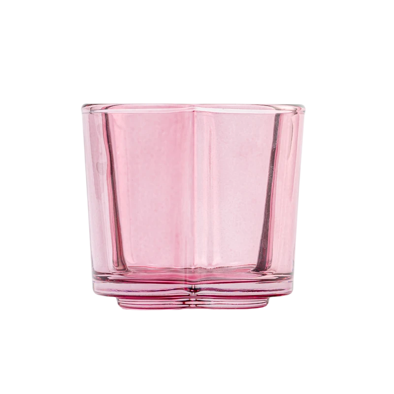 Flower Shaped 8oz Glass Container Scented Candle Holder Wholesaling