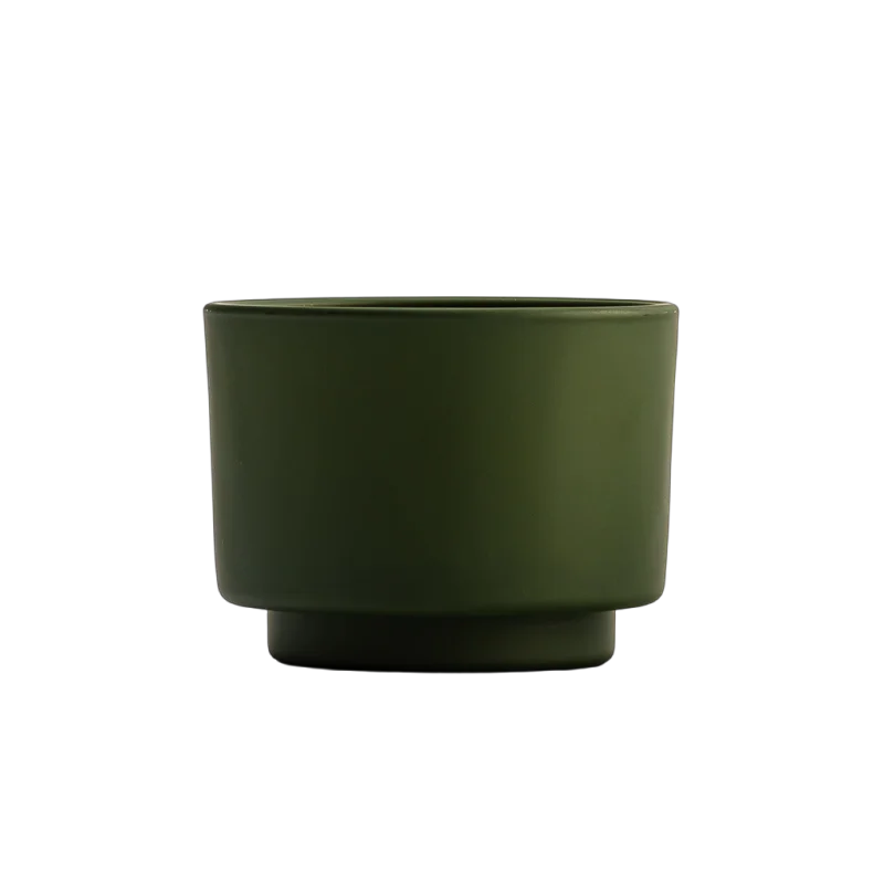 Wholesale Matte Dark Green 145ml Glass Jar Candle Vessel with home decor
