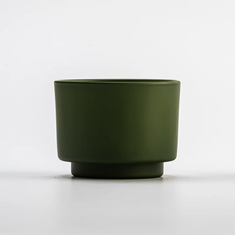Wholesale Matte Dark Green 145ml Glass Jar Candle Vessel with home decor