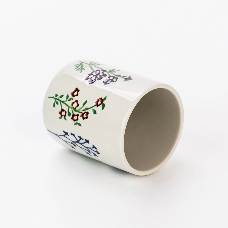 5oz 14oz Empty Ceramic Candle Vessel for Candle Making Unique Spring Collection Ceramic Candle Vessel Wholesale