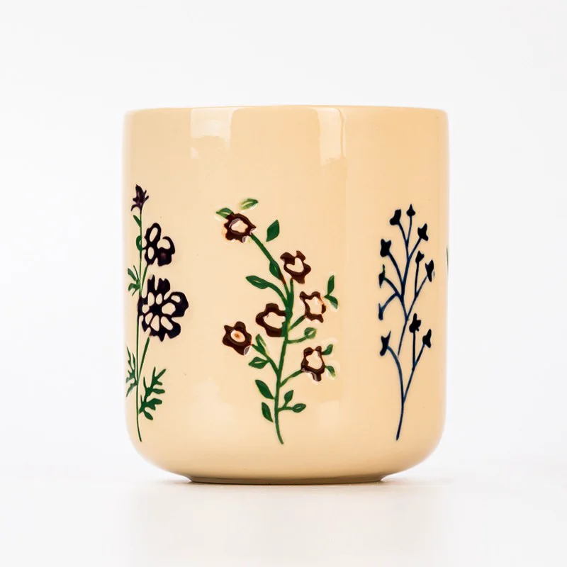 Spring Collection Ceramic Candle Vessels Wholesale Custom Empty Ceramic Candle Jar for Candle Making