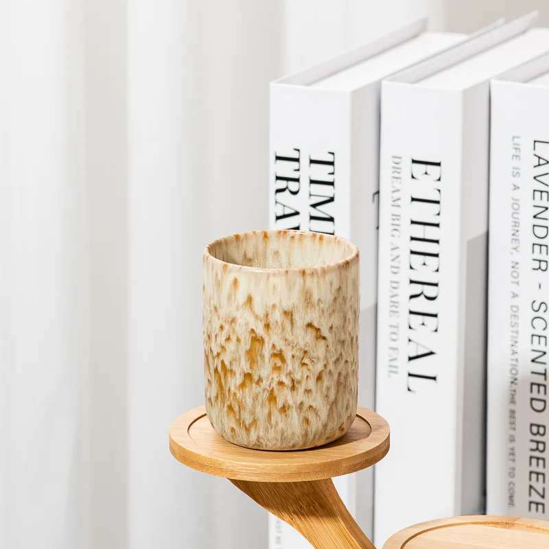 Unique Surface Finishes Ceramic Candle Vessels For Home Wedding Party Decoration