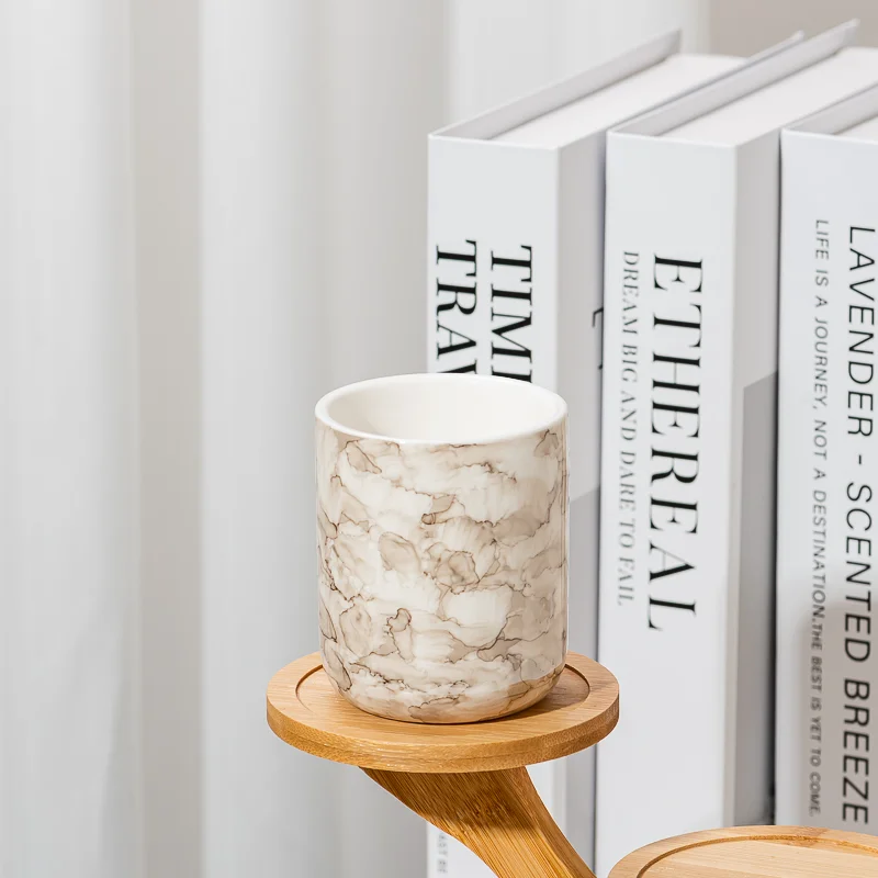 5oz Marble Surface Finishes Ceramic Candle Jars