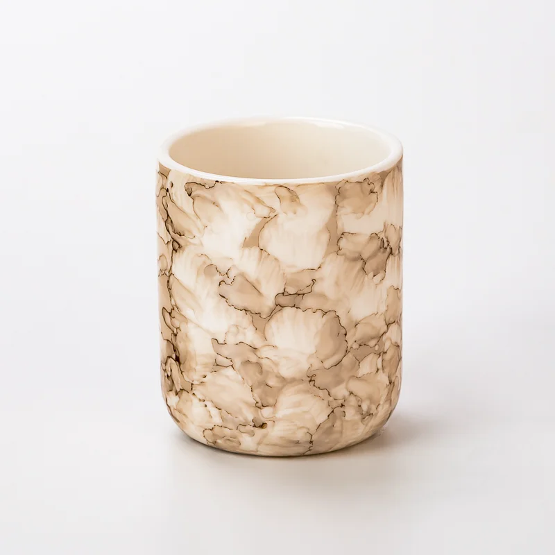 5oz Marble Surface Finishes Ceramic Candle Jars