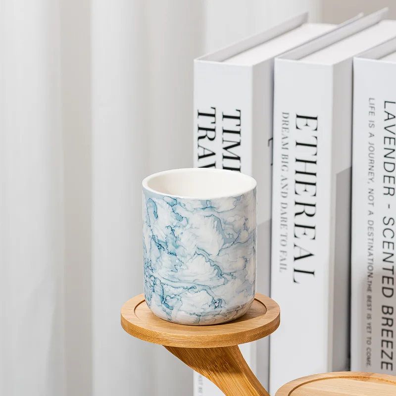 Custom Marble Colors Ceramic Candle Vessels Beautiful Ceramic Candle Jars Wholesale