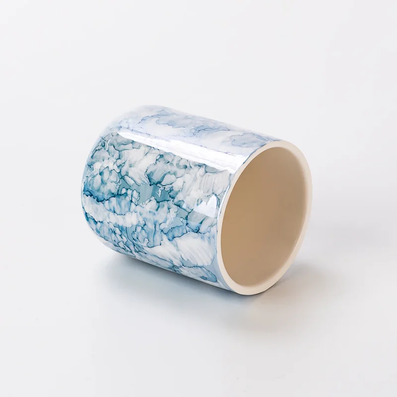 Custom Marble Colors Ceramic Candle Vessels Beautiful Ceramic Candle Jars Wholesale