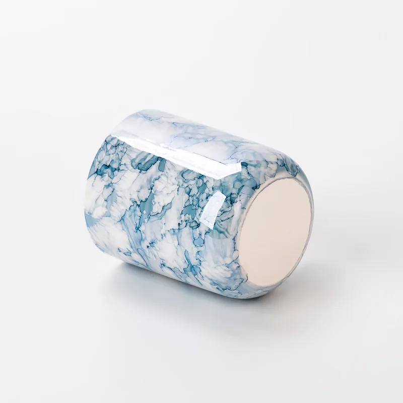 Custom Marble Colors Ceramic Candle Vessels Beautiful Ceramic Candle Jars Wholesale