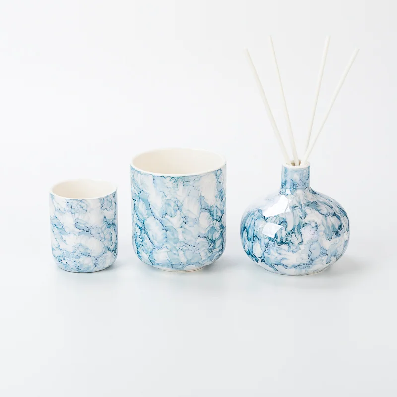 Beautiful Home Decoration Ceramic Candle Jars Ceramic Diffuser Bottles