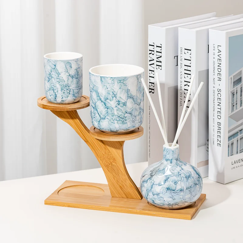 Beautiful Home Decoration Ceramic Candle Jars Ceramic Diffuser Bottles