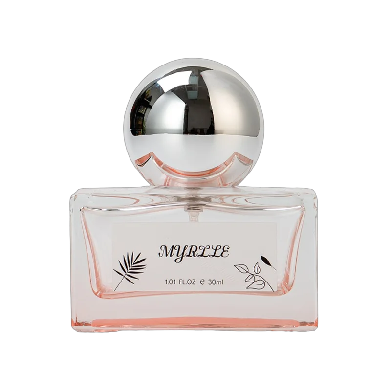 Whlolesale 30ml Luxury square Empty Glass Perfume Bottle with Silver Cap