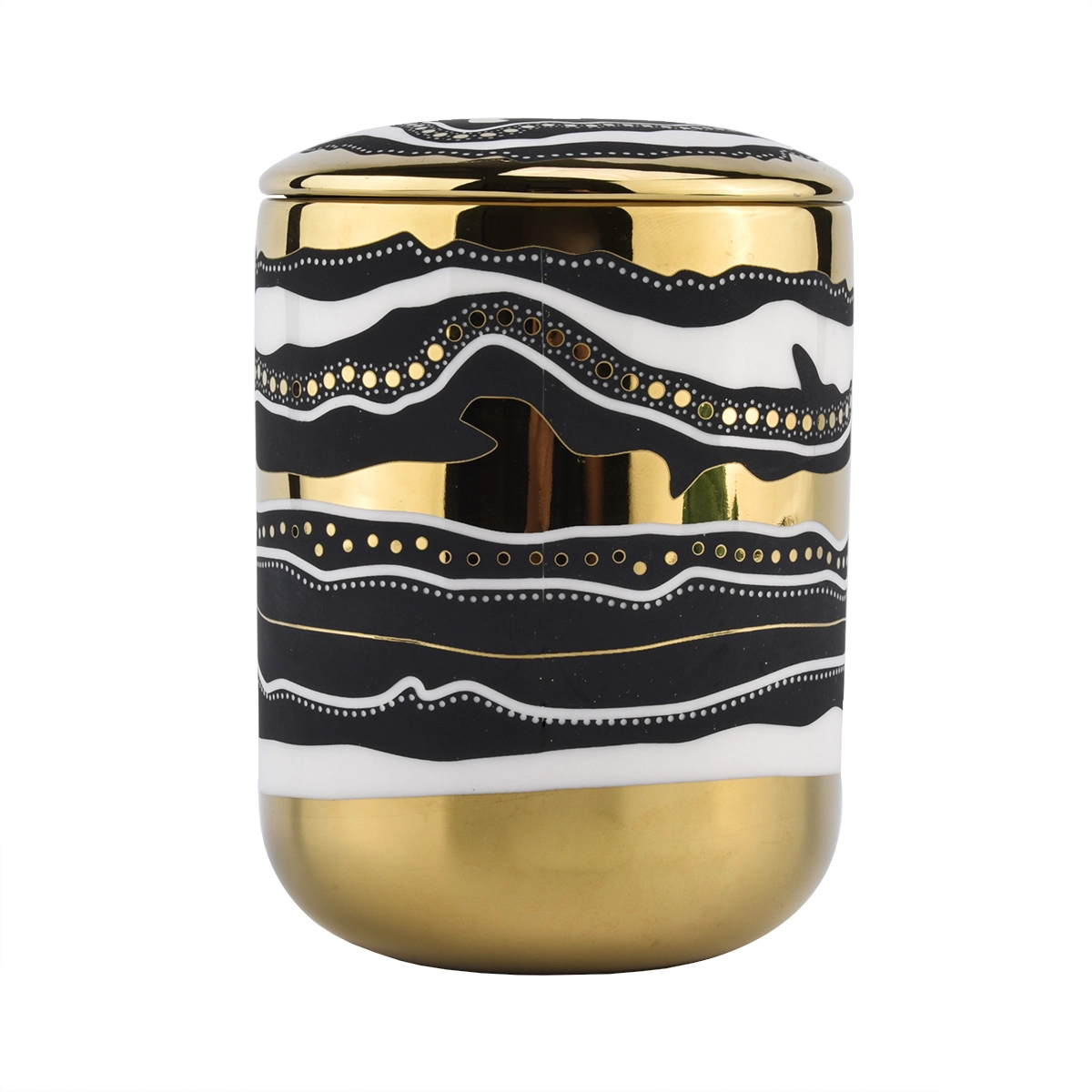 Luxury Home Decoration Empty Ceramic Candle Vessels with Lids Wholesale