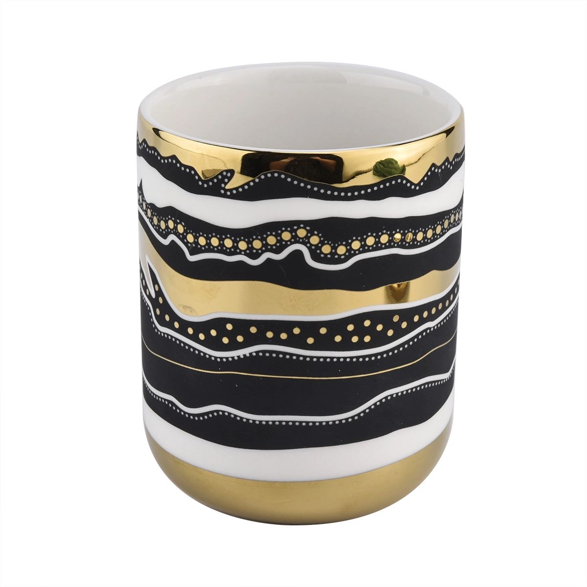 Luxury Home Decoration Empty Ceramic Candle Vessels with Lids Wholesale