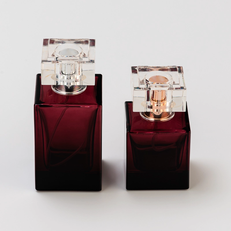 Luxury 50ml Transparent Glass Bottle Perfume Fragrance Bottle with cap