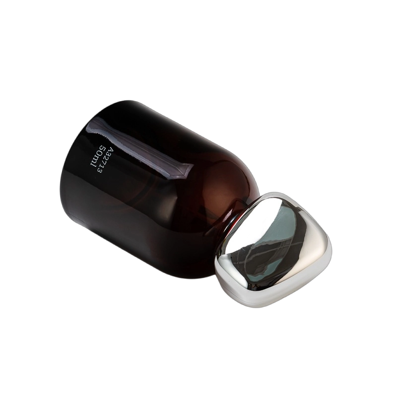 50ML Luxury Cylinder Black  Glass Perfume Bottle Wholesale