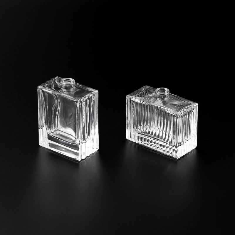 50ml Clear Crimp Glass Perfume Bottle with stripe