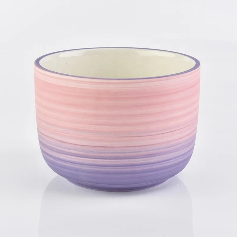 Classical iridescent frosted ceramic candle bowl container