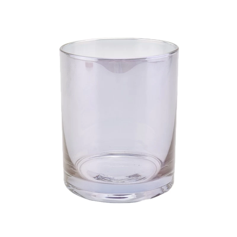 Luxury Cylinder Candle Glass Jar With Ion Plating