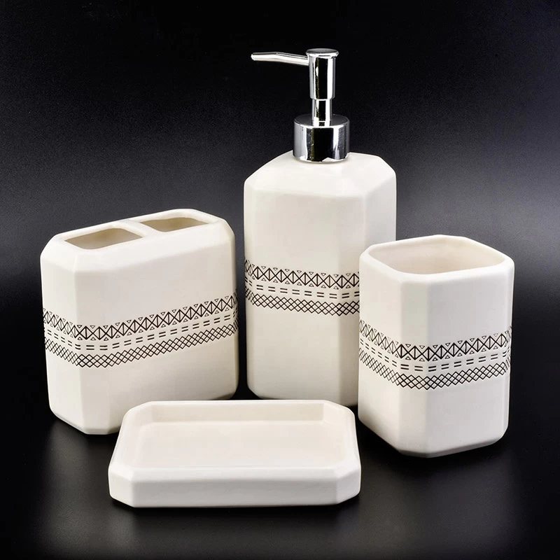 chinese modern hotel bathroom luxury ceramic accessories sets