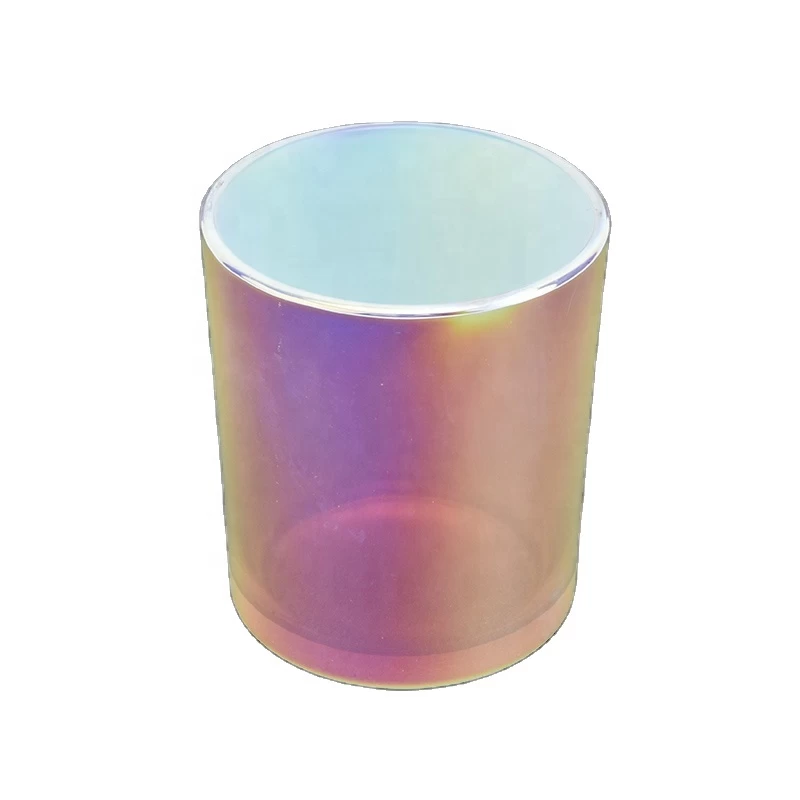 10oz Luxury White Iridescent Glass Candle Jar For Wedding Party