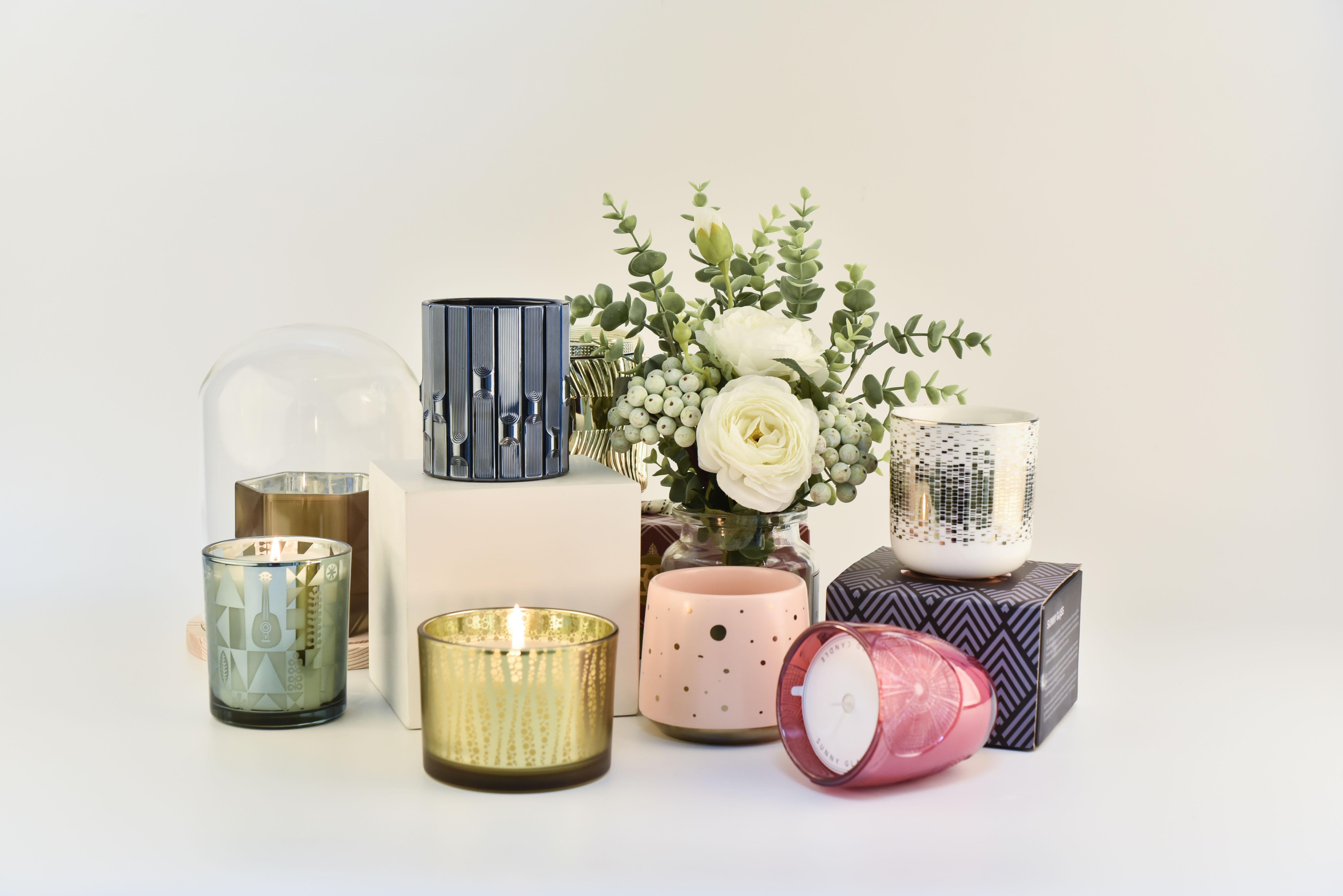 Rose Gold Cylinder Shaped Metal  Votive Candle Holders